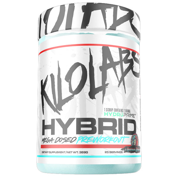 Kilo Labs Hybrid Training Booster - showcasing the vibrant packaging and details of the supplement