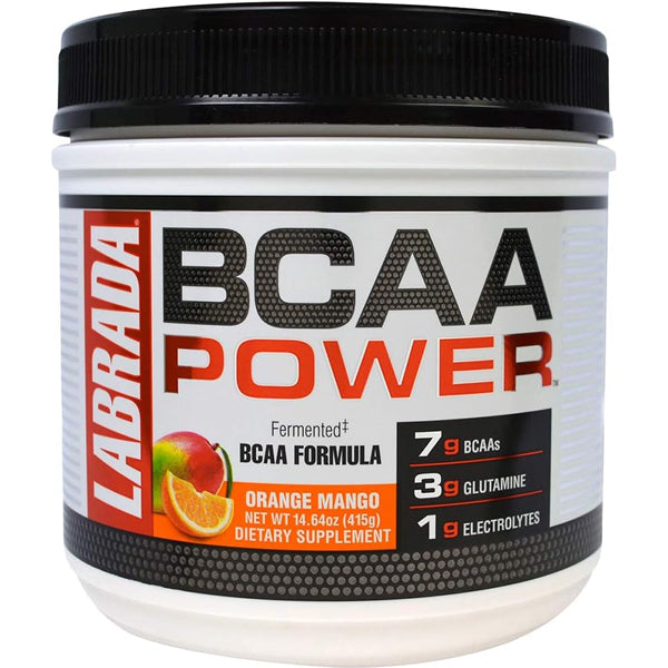 Front view of Labrada Fermented BCAA Power tub showing 30 servings label