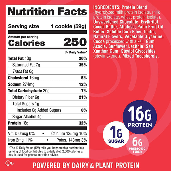 Close-up of soft-baked protein cookies with fiber and low sugar
