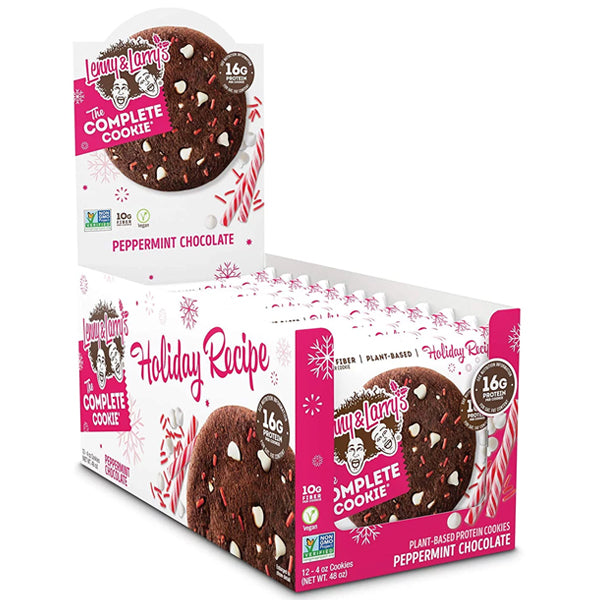 Close-up of Lenny & Larrys Complete Cookies showcasing their chewy texture and rich chocolate flavor.