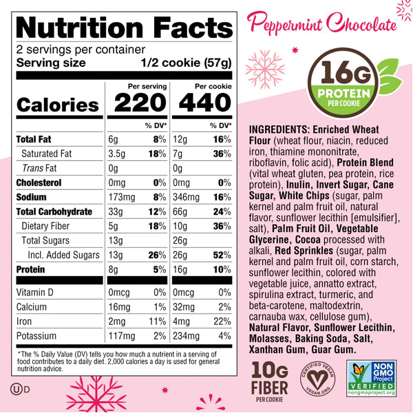 Lenny & Larrys Complete Vegan Cookies displayed on a kitchen counter, highlighting their plant-based ingredients.