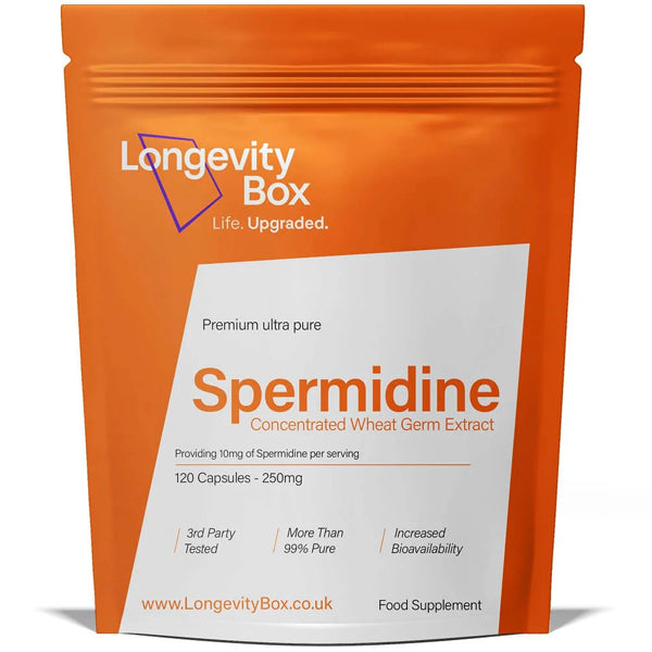 Close-up of Spermidine Essentials capsules showcasing their quality and purity.