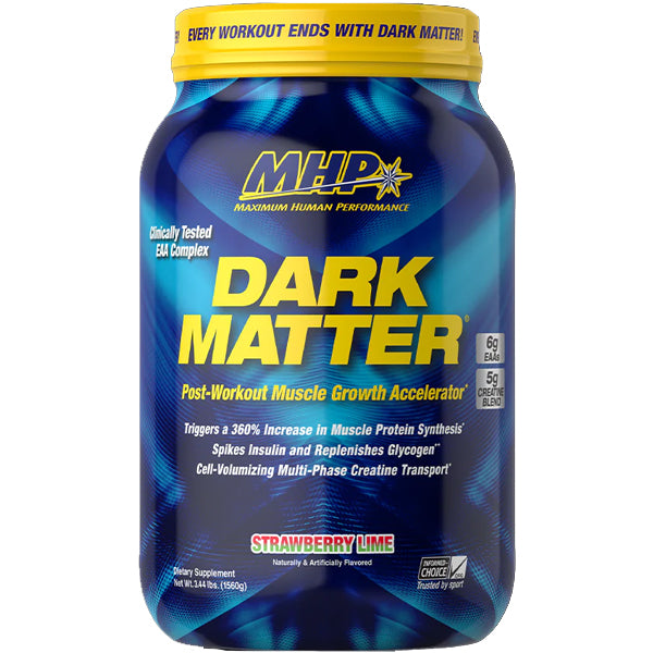 Athlete using MHP Dark Matter post-workout for optimal muscle recovery.