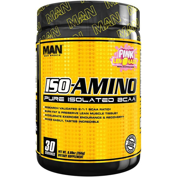 Iso-Amino BCAA on a gym bench, perfect for muscle recovery.
