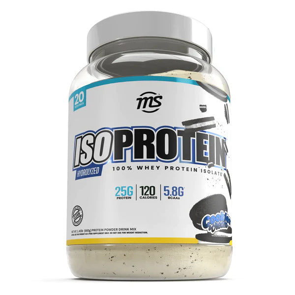 Whey protein isolate powder scoop for muscle recovery