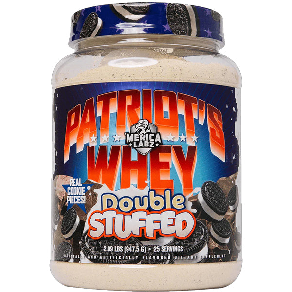 A scoop of Patriot’s Whey mixed into a protein shake, emphasizing taste and texture.
