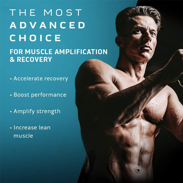 MuscleTech Elite Protein Recovery Softgels in a gym setting, emphasizing muscle recovery benefits.