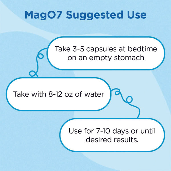 Vegan MagO7 capsules supporting overnight digestive detox