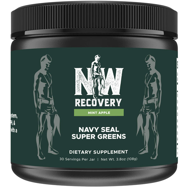 Close-up of super greens powder with fresh vegetables highlighting organic superfoods