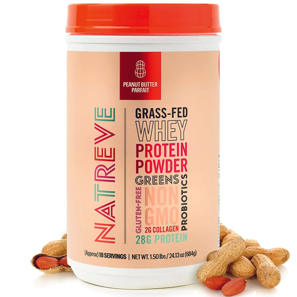 Healthy smoothie made with organic whey isolate protein and greens
