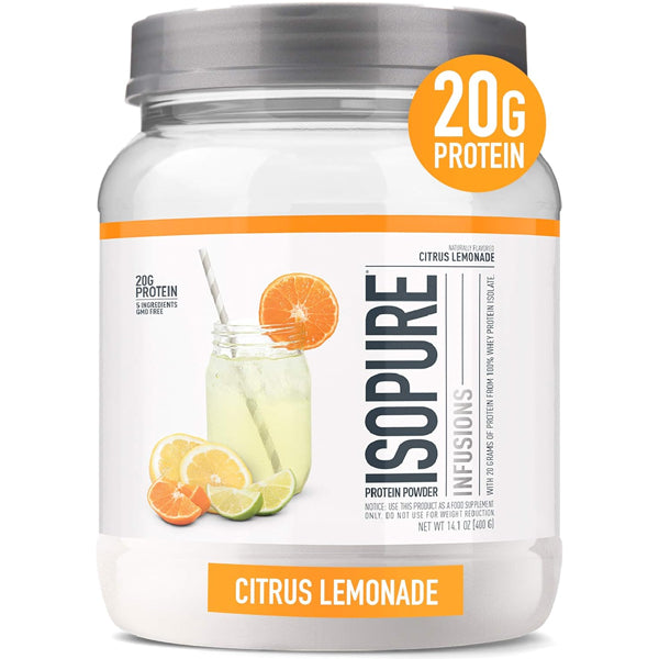 Isopure Infusions Clear Whey Isolate Protein in a shaker bottle, showcasing its clarity and smooth mixing capabilities.