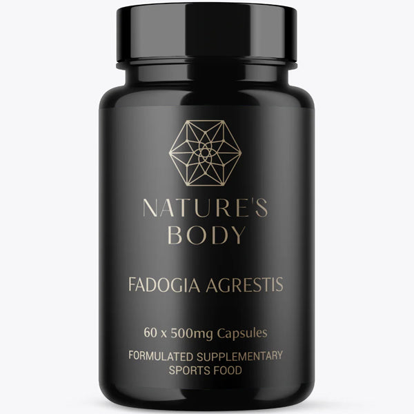 Fadogia Agrestis capsules in a natural setting, showcasing their premium quality and ingredients.