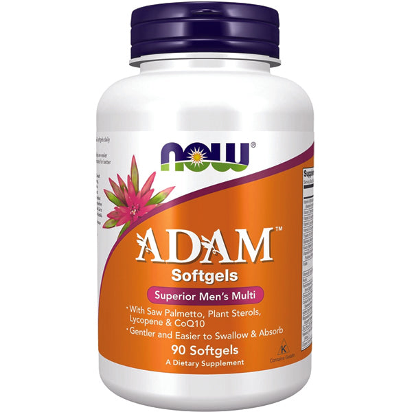 Close-up of VitalMan Men's Multivitamin Softgels highlighting the saw palmetto and CoQ10 ingredients.
