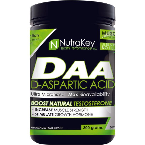 NutraKey D-Aspartic Acid capsules for muscle growth and testosterone support
