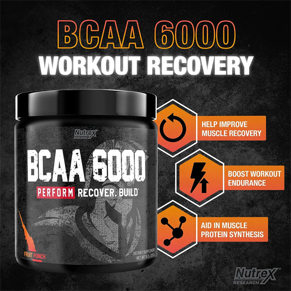 Close-up of BCAA 6000 amino acids supporting muscle growth