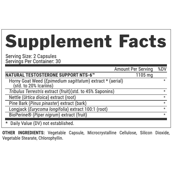 VITRIX Natural Testosterone Booster capsules showcasing the 30-day supply.