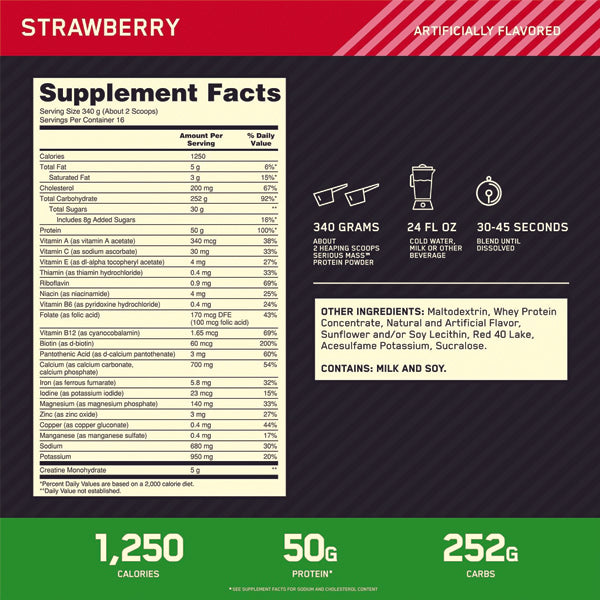 High calorie protein shake being prepared with Serious Mass Protein Powder.