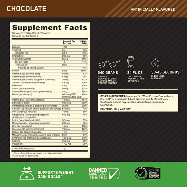 High-calorie shake made with Ultimate Mass Gain Protein Powder, perfect for post-workout nutrition.