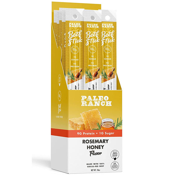 Athlete enjoying Paleo Ranch beef jerky sticks during workout for high-protein recovery