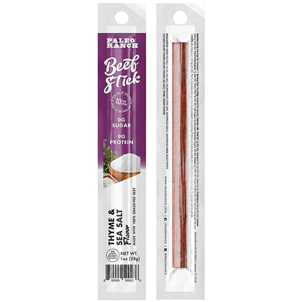 Athlete enjoying Paleo Ranch beef jerky sticks during workout for high-protein recovery