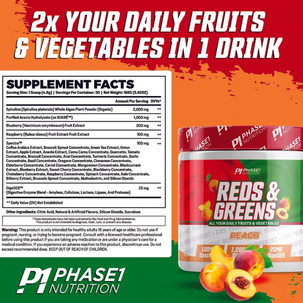 Serving suggestion of Vitality Fusion in a glass with fruits and greens around it.