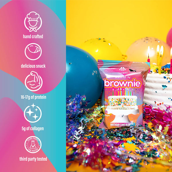 Assorted Prime Bites protein brownies with packaging, showcasing low sugar treats for diabetics