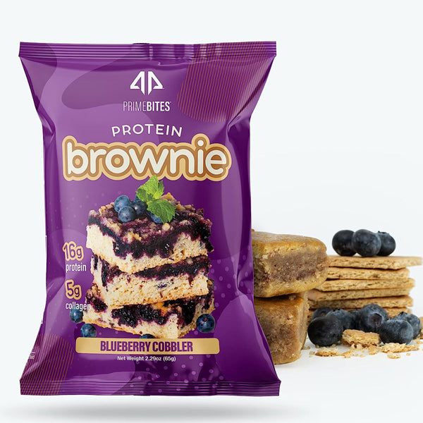 A hand holding a protein brownie, perfect whey protein snack for athletes and health-conscious individuals