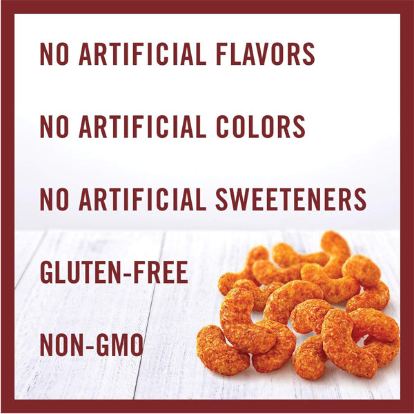 Protein Crunch Puffs in Nacho Cheese flavor, showcasing the crunchy texture.