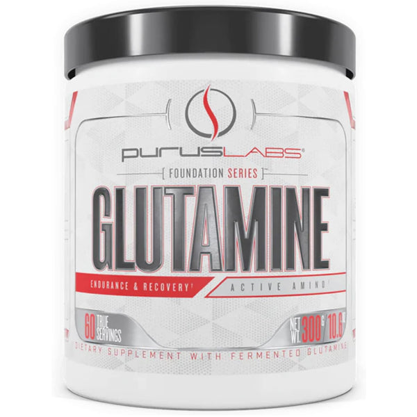 Endurance Boost Glutamine powder in a scoop, emphasizing muscle recovery benefits.