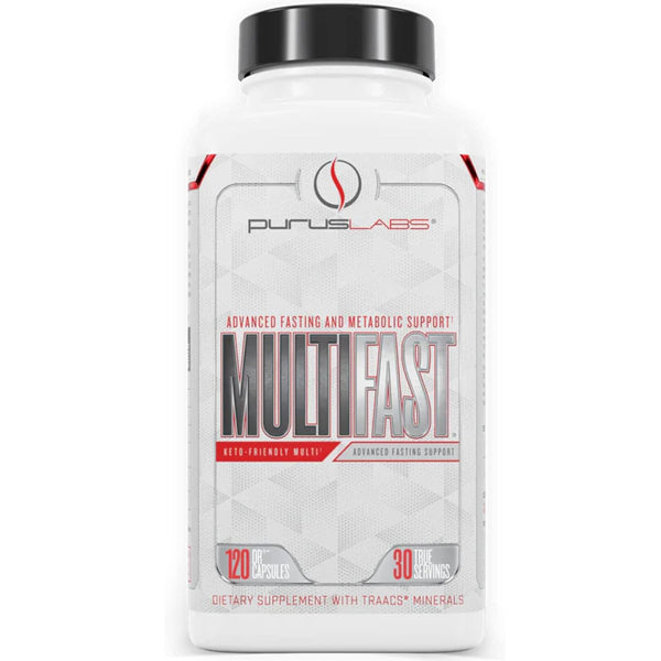 Purus Labs MultiFast Metabolism Support Capsules showcasing the bottle with a focus on cognitive support and gut health benefits.
