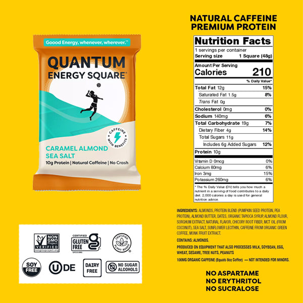 Energize Natural Protein Squares variety pack showcasing different flavors and textures.