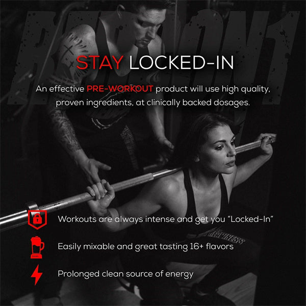 Closeup of bottle label showing beta alanine and l-citrulline dosage for energy boosting