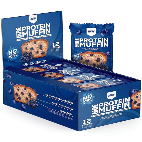 Close-up of a freshly baked protein muffin with a golden crust, perfect for breakfast
