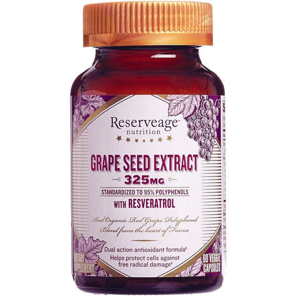 Vitality Grape Seed Extract Capsules with antioxidant benefits.