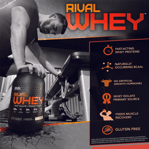 Athlete mixing Rival Nutrition whey protein in a shaker, demonstrating its ease of use post-workout.