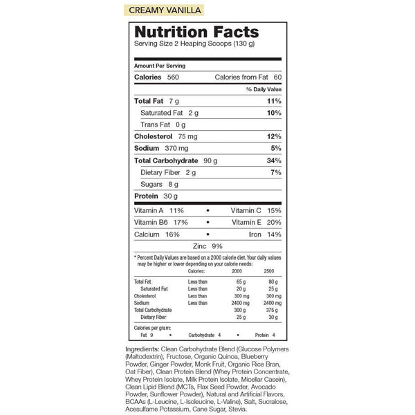 Rival Nutrition Elite Mass Gainer in a scoop showcasing its creamy texture and rich nutrition profile.