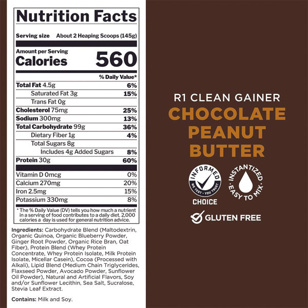 Close-up of Rule1 weight gainer powder being mixed in a shaker for muscle building