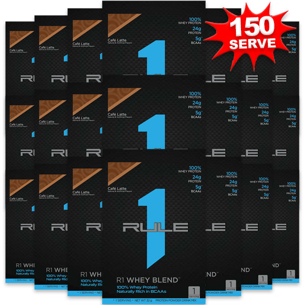 R1 Premium Whey Protein Blend packaging showcasing its gluten free label and nutritional information.