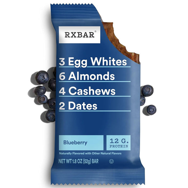 Close-up of RXBar protein bars showing simple ingredients