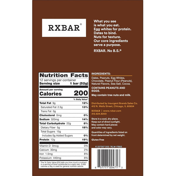 Close-up of RXBar protein bars showing simple ingredients