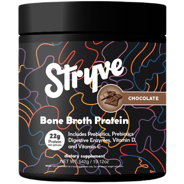 Stryve Bone Broth Protein scoop in a healthy smoothie for gut health