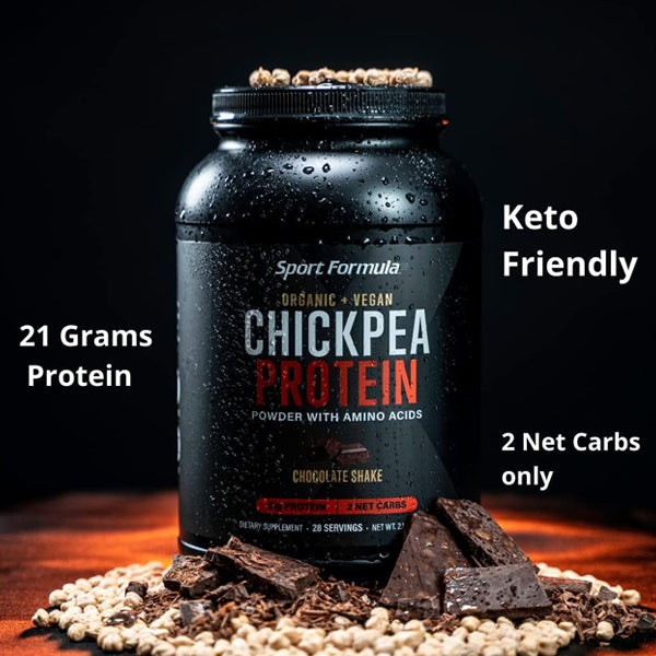 A fitness enthusiast mixing PurePower Organic Chickpea Protein into a smoothie for a nutritious boost.