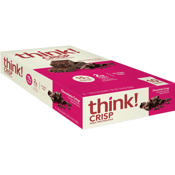 Think! Protein Crisp Bars in a bright kitchen setting, ready to fuel your workout.
