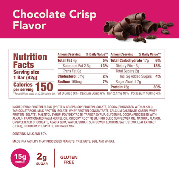 Close-up of a Think! Protein Crisp Bar being unwrapped, revealing its delicious texture.