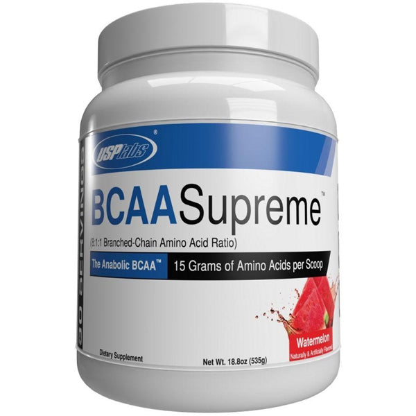 USPLabs BCAA Supreme container showing amino acids for muscle recovery