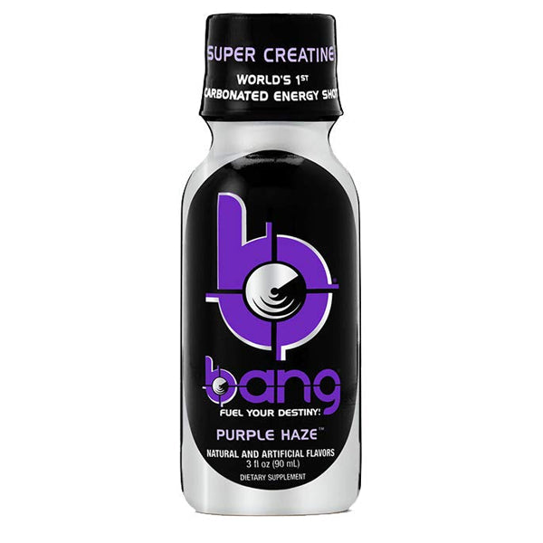 Bang Supercharged Energy Shot 24-Pack, showcasing vibrant packaging and product features.