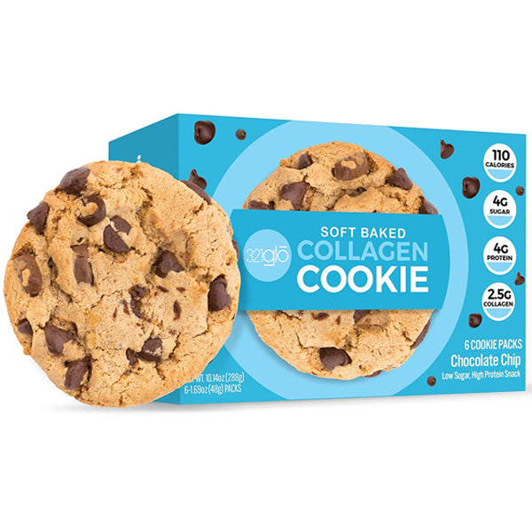 Soft baked collagen cookies on a rustic wooden table, showcasing their chewy texture and appealing look.