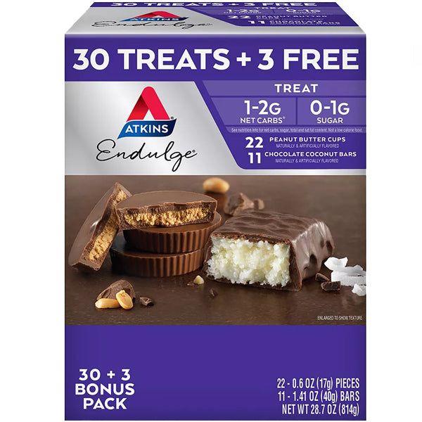 Assorted Atkins Endulge treats in a variety pack, ideal for keto dessert lovers