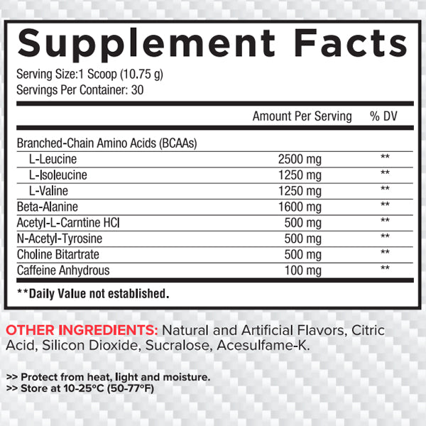 Front view of ABCD BCAA+ Drive amino acid powder container placed beside shaker bottle post workout