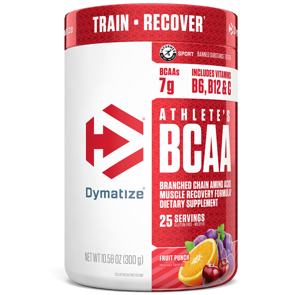 Dymatize Premium BCAA in a shaker bottle, showcasing its vibrant flavors for muscle recovery.